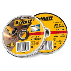 DEWALT DT42335TZ Inox Metal/Stainless Cutting Disc 115 x 1.2 x 22.23mm (Tin of 10)