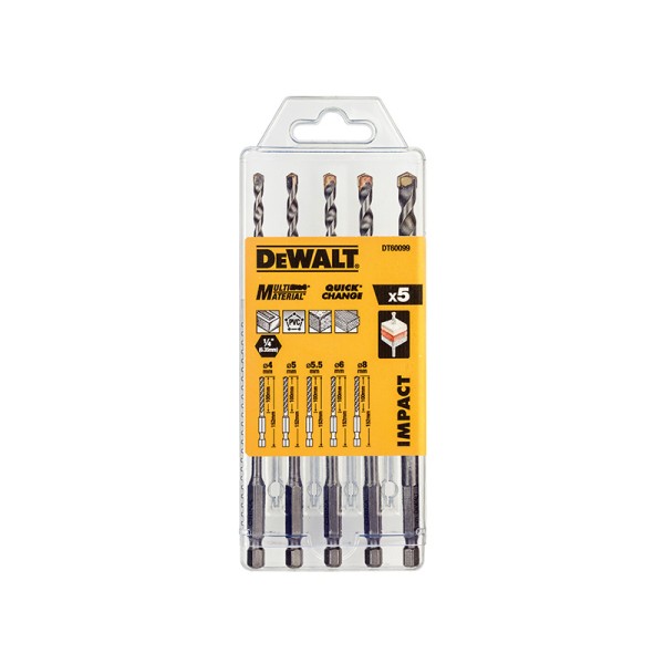 DEWALT DT60099 Extreme Impact Masonry Drill Bit Set 5 Piece DEWALT DT60099 Extreme Impact Masonry Drill Bit Set 5 Piece