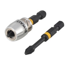 DEWALT Impact Torsion Bits PZ2 x 50mm (x2) and Magnetic Screwlock Sleeve