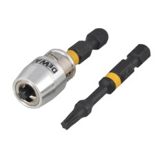 DEWALT Impact Torsion Bits TX0 x 50mm (x2) and Magnetic Screwlock Sleeve