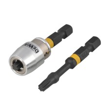 DEWALT Impact Torsion Bits TX25 x  50mm (x2) and Magnetic Screwlock Sleeve