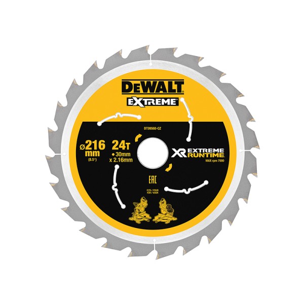 DEWALT XR FlexVolt Circular Saw Blade 216 x 30mm x 24T DEWALT XR FlexVolt Circular Saw Blade 216 x 30mm x 24T