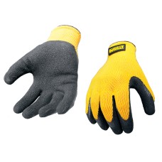 DEWALT Yellow Knit Back Latex Gloves - Large