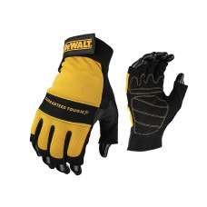 DEWALT Fingerless Synthetic Padded Leather Palm Gloves - Large