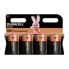 Duracell D Cell +100% Plus Power Batteries (Pack 4)