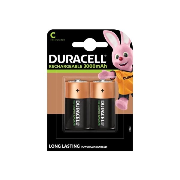 Duracell C Cell 3000Mah Rechargeable Batteries (Pack 2) Duracell C Cell 3000Mah Rechargeable Batteries (Pack 2)