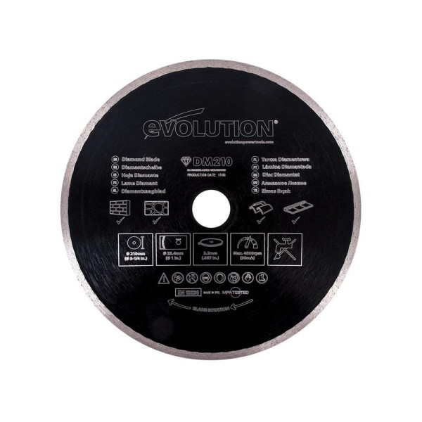 Evolution RAGE® Diamond Blade, Continuous Rim 210 x 25.4mm Evolution RAGE® Diamond Blade, Continuous Rim 210 x 25.4mm