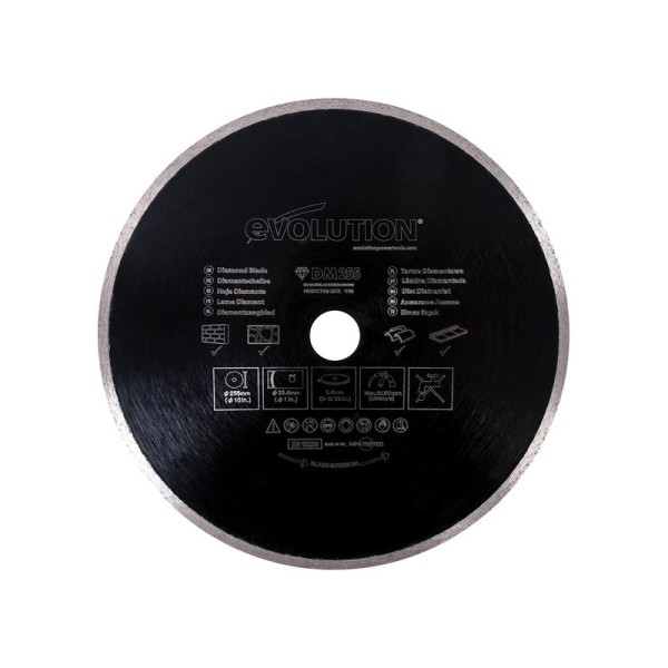 Evolution RAGE® Diamond Blade, Continuous Rim 255 x 25.4mm Evolution RAGE® Diamond Blade, Continuous Rim 255 x 25.4mm