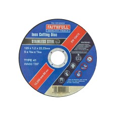 Faithfull Inox Cutting Disc 125 x 1.2 x 22.23mm