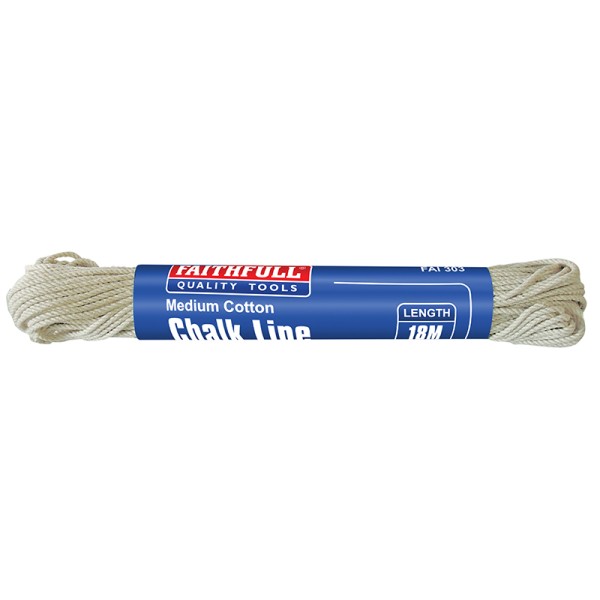 Faithfull 303 Medium Cotton Chalk Line 18m (Box 12) Faithfull 303 Medium Cotton Chalk Line 18m (Box 12)
