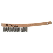 Faithfull Heavy-Duty Stainless Steel Scratch Brush, 3 Row