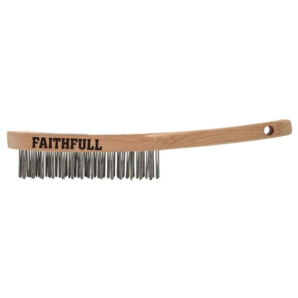 Faithfull Heavy-Duty Stainless Steel Scratch Brush, 3 Row Faithfull Heavy-Duty Stainless Steel Scratch Brush, 3 Row
