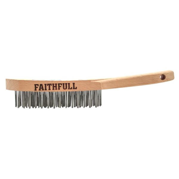 Faithfull Heavy-Duty Stainless Steel Scratch Brush, 4 Row Faithfull Heavy-Duty Stainless Steel Scratch Brush, 4 Row