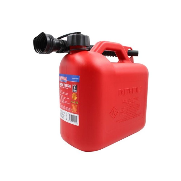 Faithfull Plastic Fuel Can Red 5 litre Faithfull Plastic Fuel Can Red 5 litre