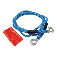 Faithfull Tow Rope 4m Metal Hooks 2 Tonne