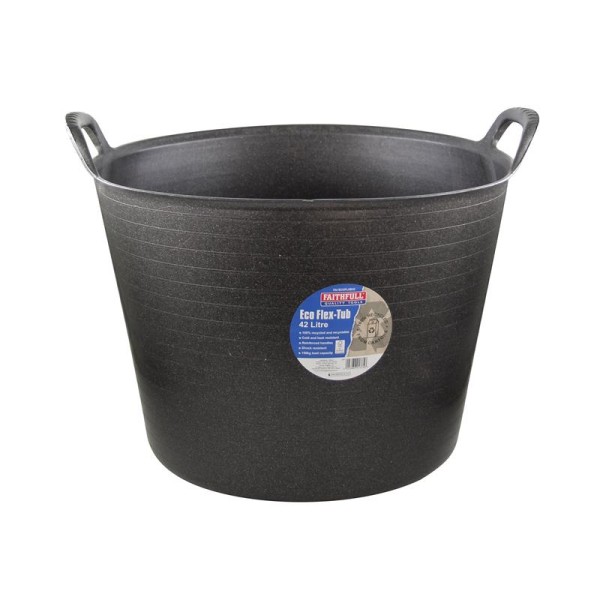 Faithfull Eco Flex Tub 42 litre - Recycled Black Faithfull Eco Flex Tub 42 litre - Recycled Black