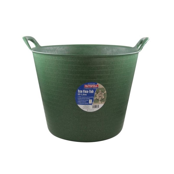 Faithfull Eco Flex Tub 25 litre - Recycled Green Faithfull Eco Flex Tub 25 litre - Recycled Green