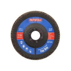 Faithfull Aluminium Oxide Flap Disc 125 x 22mm 120 Grit