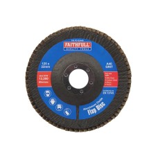 Faithfull Aluminium Oxide Flap Disc 125 x 22mm 40 Grit
