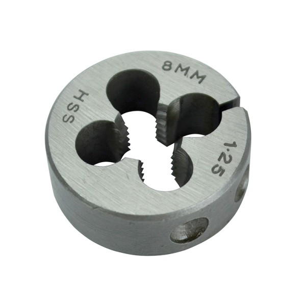 Faithfull HSS Straight Flute Split Die M8 x 1.25, 1in OD Faithfull HSS Straight Flute Split Die M8 x 1.25, 1in OD