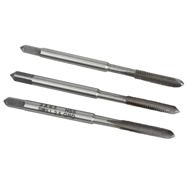 Faithfull HSS Straight Flute Tap Set M3 x 0.5, 3 Piece Faithfull HSS Straight Flute Tap Set M3 x 0.5, 3 Piece
