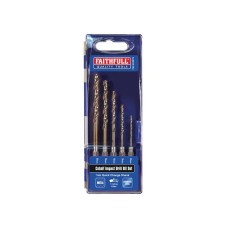 Faithfull HSSE M35 Cobalt Quick-Change Impact Drill Bit Set, 5 Piece