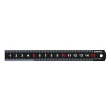 Faithfull Matt Black Stainless Steel Measuring Rule 150mm