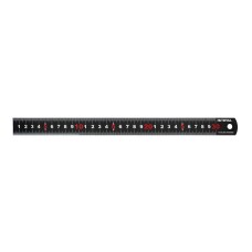 Faithfull Matt Black Stainless Steel Measuring Rule 300mm