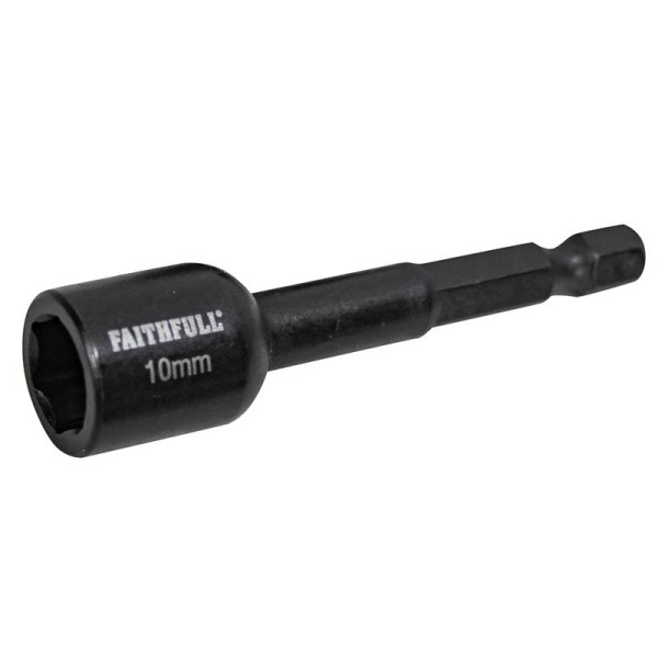 Faithfull Magnetic Impact Nut Driver 10mm x 1/4in Hex Faithfull Magnetic Impact Nut Driver 10mm x 1/4in Hex