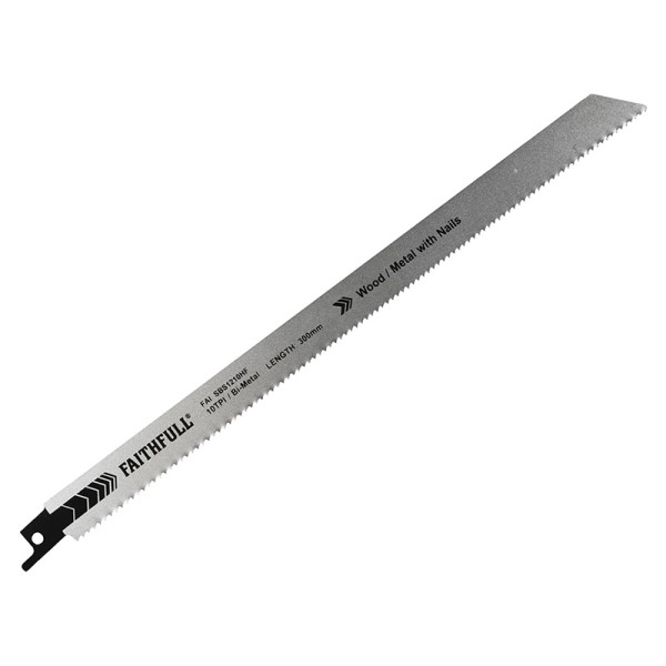 Faithfull S1120HF Bi-Metal Sabre Saw Blade Demolition 300mm 10 TPI (Pack 5) Faithfull S1120HF Bi-Metal Sabre Saw Blade Demolition 300mm 10 TPI (Pack 5)