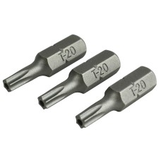 Faithfull Security S2 Grade Steel Screwdriver Bits T20S x 25mm (Pack 3)