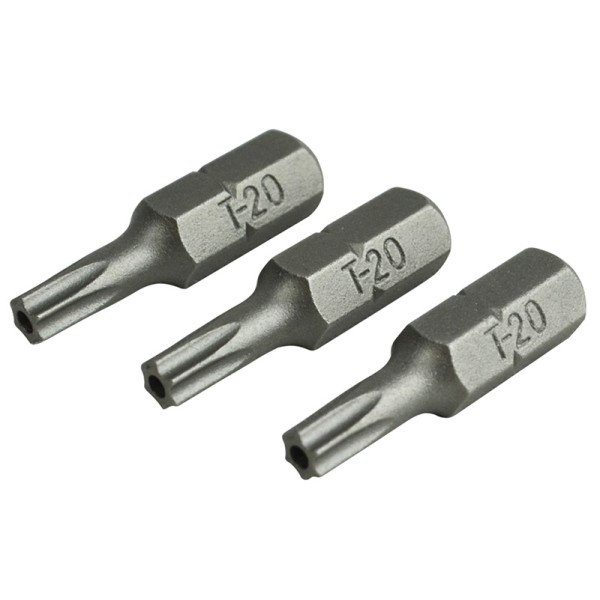 Faithfull Security S2 Grade Steel Screwdriver Bits T20S x 25mm (Pack 3) Faithfull Security S2 Grade Steel Screwdriver Bits T20S x 25mm (Pack 3)