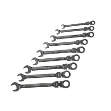 Faithfull Ratchet Combination Spanner Flex Head Set, 9 Piece