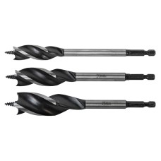 Faithfull Tri-Point Speed Auger Bit Set, 3 Piece
