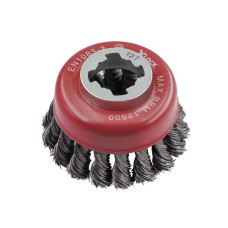 Faithfull X-LOCK Wire Cup Brush Twist Knot 75mm M14x2, 0.50mm Steel Wire
