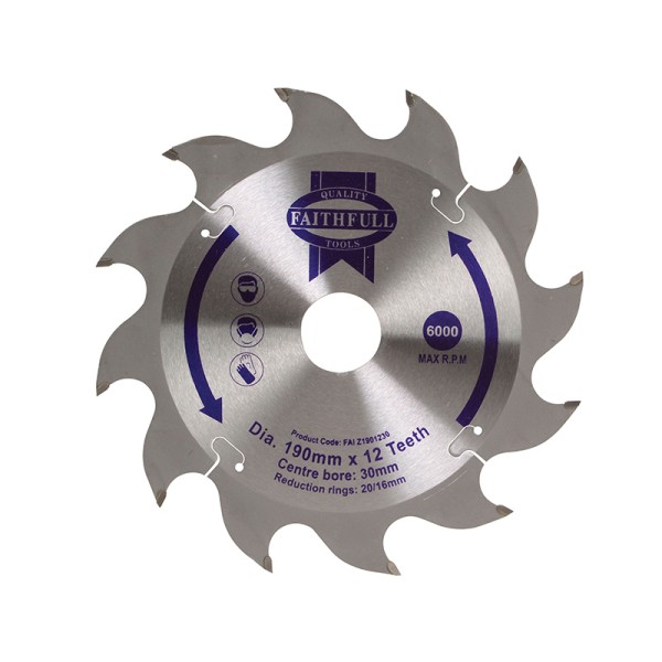 Faithfull TCT Circular Saw Blade 190 x 30mm x 12T POS Faithfull TCT Circular Saw Blade 190 x 30mm x 12T POS