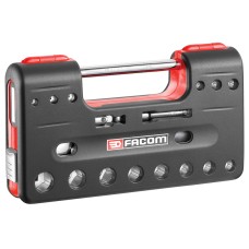 Facom 3/8in Drive 6-Point Detection Box Socket Set, 18 Piece