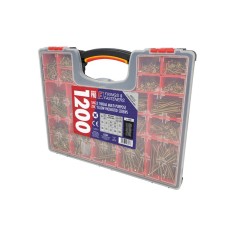 ForgeFix Organiser Pro Multi-Purpose Wood Screw Kit, 1200 Piece