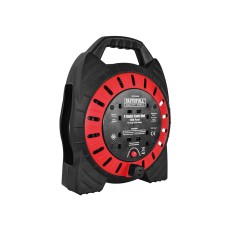 Faithfull Power Plus Semi-Enclosed Cable Reel 240V 13A 4-Socket 10m