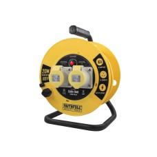 Faithfull Power Plus Open Cable Reel 110V 20m 16A 2 Socket (1.5mm Cable)