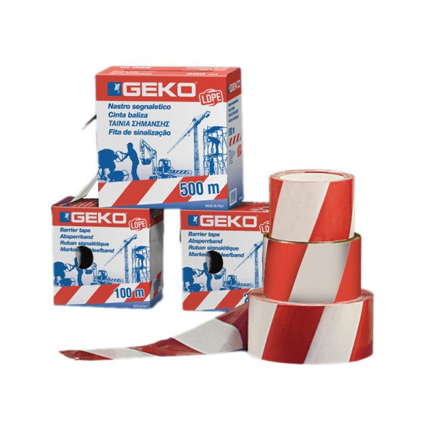 Geko Red and White Barrier Tape 500m Geko Red and White Barrier Tape 500m