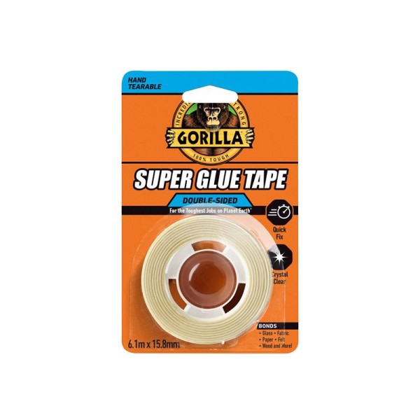 Gorilla Glue Gorilla Super Glue Tape 15.8mm x 6.1m Gorilla Glue Gorilla Super Glue Tape 15.8mm x 6.1m