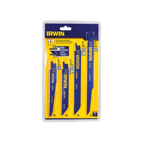 Irwin Bi-Metal Reciprocating Blade Set, 11 Piece Irwin Bi-Metal Reciprocating Blade Set, 11 Piece