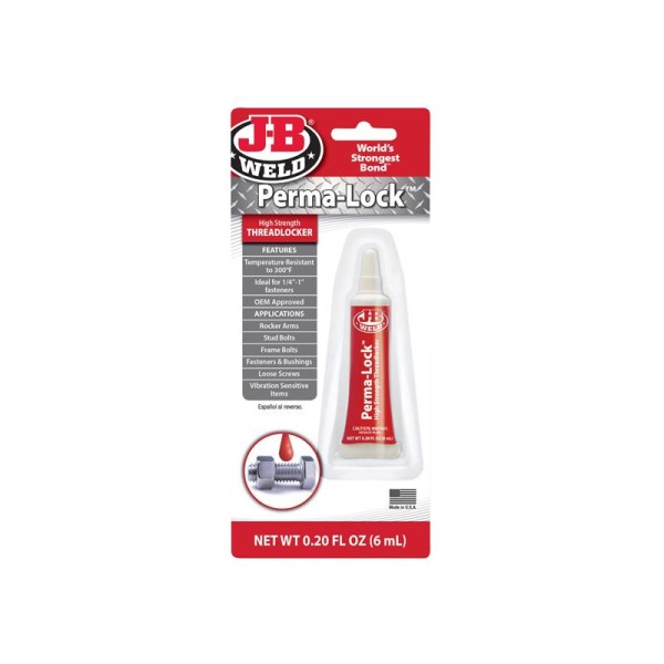 J-B Weld Perma-lock Red High High Strength Threadlocker 6ml J-B Weld Perma-lock Red High High Strength Threadlocker 6ml