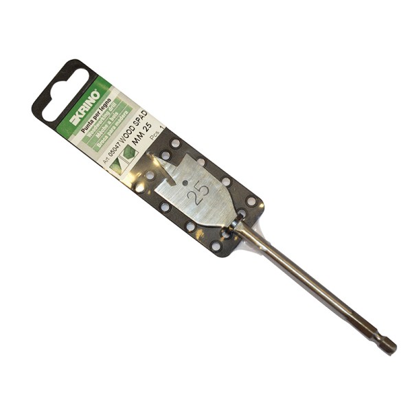 Krino Flat Wood Drill Bit 25mm Display Pack Krino Flat Wood Drill Bit 25mm Display Pack