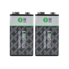 Lighthouse 9V USB-C Rechargeable Li-ion Battery Pack of 2