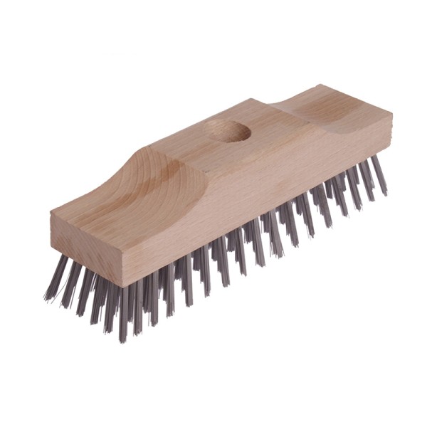 Lessmann Raised Wooden Stock Broom Head 6 Row Steel Wire 220 x 60mm Lessmann Raised Wooden Stock Broom Head 6 Row Steel Wire 220 x 60mm
