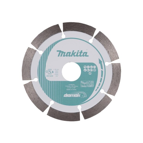 Makita D-80070 Diamond Wheel 115 x 22.23mm Makita D-80070 Diamond Wheel 115 x 22.23mm