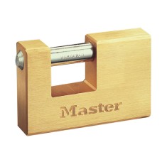 Master Lock Rectangular 63mm Solid Brass Body Shutter Padlock