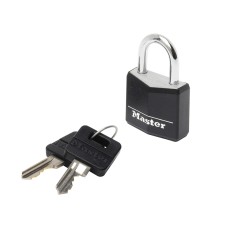 Master Lock Aluminium Black Vinyl Cover 20mm Padlock 3-Pin